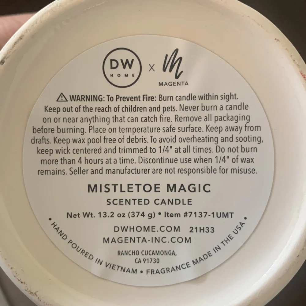 Rae Dunn candle- Under the Mistletoe